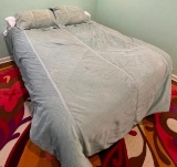 Queen Size Rarely Used Mattress with Frame, Box Spring, Corduroy...Comforter, Shams &...Bedskirt
