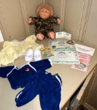 Cabbage Patch Doll in Camouflage with Birth Certificate and Additional Outfits - Circa 1982 - Signed