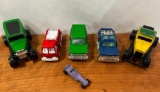 Tootsie Toy Vintage Die Cast Metal Fire Truck, Ford Model A,...Chevy Blazer, 4 X 4,...Wedge Dragster