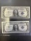 (2) Silver Certificate $1.00 Bills