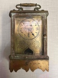 Antique Brass Mantle Clock with Hebrew Numerals