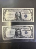 (2) Silver Certificate $1.00 Bills