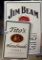 (1) Jim Beam and (1) Tito's Pressed Tin Signs