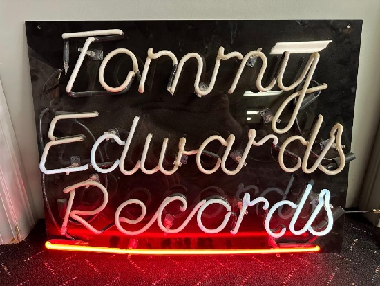 Neon "Tommy Edwards Records" Display
