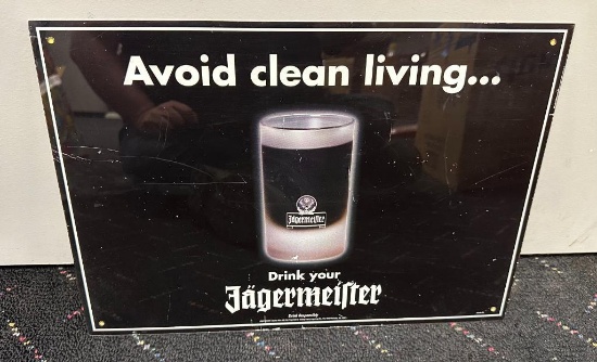 Jagermeister "Avoid clean living..." Wall Sign