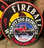 (1) Fireball Whisky and (1) Thirsty Dog Brewing Pressed Tin Signs