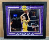 Framed SIGNED Lonzo Ball Lakers #2 Photo
