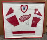 Framed SIGNED Chris Osgood Red Wings #30 Jersey