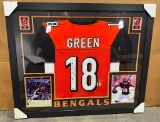 Framed SIGNED A.J. Green Bengals #18 Jersey