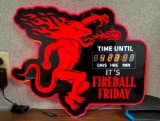 Fireball Friday Countdown Clock - LED Backlit Sign