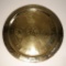 Hammered & Etched Vintage Large Brass Asian Tray Table or Wall Hanging