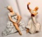 2 Rare East & West German Ballerina & Art Deco Dancer Sculptures - Marked