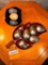 Hand Carved Mahogany, Black Amethyst Art Glass & Metal Forged Steam Punk & Kenyan Eggs