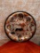 Large Egyptian Revival Mixed Metal Silver & Copper Toned Inlaid Hanging Wall Tray