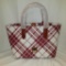 Dooney & Bourke Cranberry & White Mini Barlow Bag with Leather Trim - New with Tags