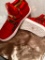 VERY RARE - Giuseppe Zanotti Red Leather London Double Buckle High Top Sneakers Size 9