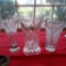 3 Large Crystal Vases including d'Arques & Bohemia Vintage Czech Art Glass Crystal Vase