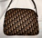 Authentic Vintage Christian Dior Shoulder bag Trotter Canvas Leather & Navy with CD Logo