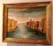 Venetian Framed Oil Painting by V. Manocchio