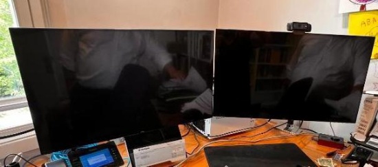 Dell Dual Monitor System with Stands and Inset Speakers