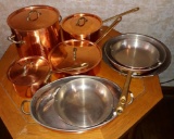 Large Set of Copper Pots