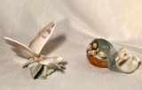 2 Lladro Figurines - Refreshing Pause Butterfly & Ducklings Figurines - Marked