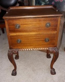 Louis XV French Oak 2 Drawer Commode Chest or Nightstand