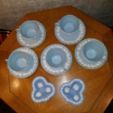 WEDGEWOOD Coffee Cup Set with (2) Clover Dishes