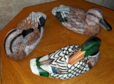 Set of 3 Wooden Duck Decoys