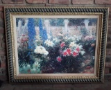 Framed Floral Serigraph by Greg Singley 