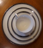 Silver Trim China Set