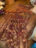 2 Vintage Wooden Beaded Curtains for a Doorway, Hallway or Window