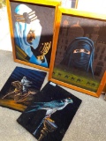 4 Velvet Paintings