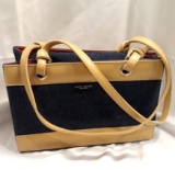 Kate Spade Denim Tote Bag with Tan Leather Accents and Shoulder Strap