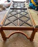 Large Vintage Wood Coffee Table with Intricate Detail