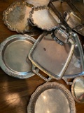 Large Lot of Plated Serving Pieces