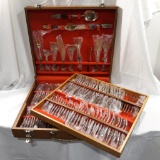 Siam-Brown Brass Flatware with Wooden Handle & Buddha Design In Original Storage Box...from Thailand