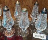 2 Pairs of Vintage Waterford Lismore Crystal Footed Salt & Pepper Shakers