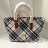 Dooney & Bourke Navy & White Mini Barlow Bag with Leather Trim - New with Tags