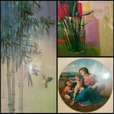 Custom Framed Rare Art - David Lee- Evening Flight, Carol Auer- April Flowers,...Raphael- Alba Madon