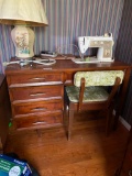 Vintage Sewing Machine Table and Chair