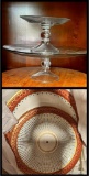 Tiered Glass Cake Plate & Wedgewood Tiered Plates