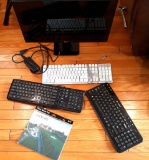 Dell Monitor with Mouse Pad and 3 Key Boards from Logitech & Rii