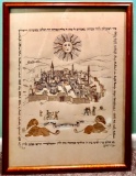 Limited Edition Framed Lithograph -...Judaica - By Israeli Artist Raphie Etgar...- Numbered & Signed