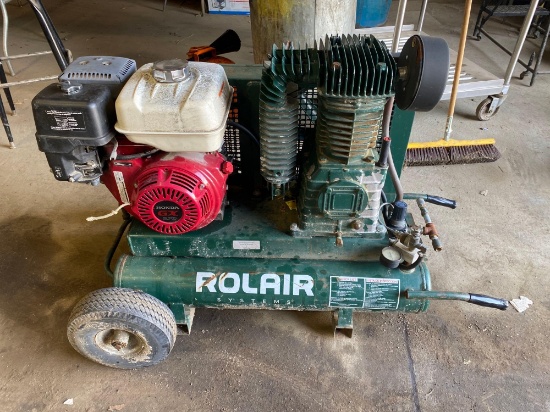 Rolair Systems Co Dual Tank Gas Air Compressor
