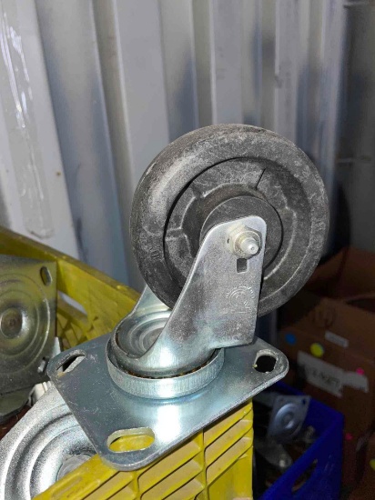 (3) Small Crates of Swivel Casters with Metal Assemblies