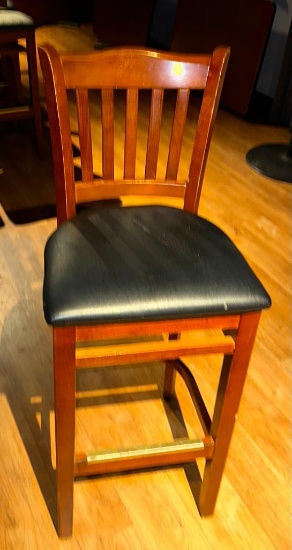 Padded Barstools with Slatted Backs