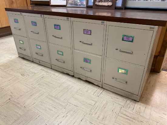 (5) 2 drawer vertical file cabinets w/ shelf