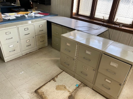 (3) Sets of 2 door vertical file cabinets