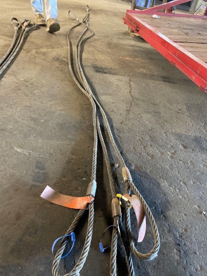 (3) Assorted Braided Wire Rigging Slings